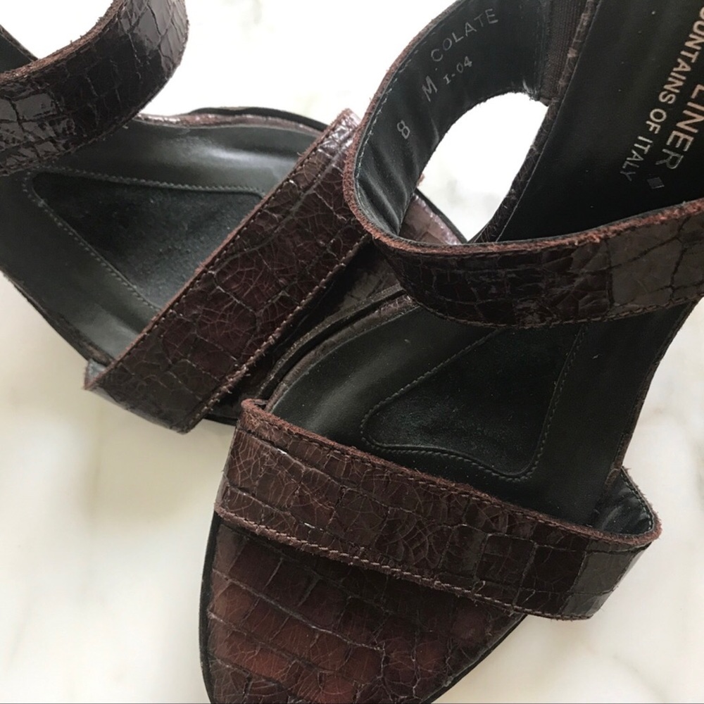 Donald J. Pliner Sandals Brown crocodile